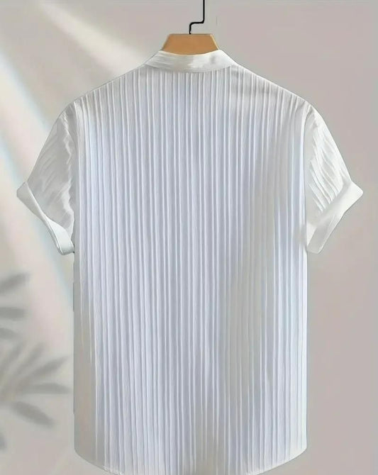 Men's Solid Retro Short Sleeves Button-Up Shirt Pack of 3