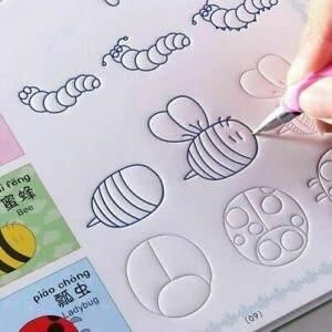 Sank Magic Practice Copybook 4 for Kids - The Print Handwiriting Workbook-Reusable Writing Practice Book (Multi Magic Practice Book) Pack of 2